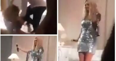 الفنانة منال عمارة تسقط أثناء غنائها في حفل زفاف