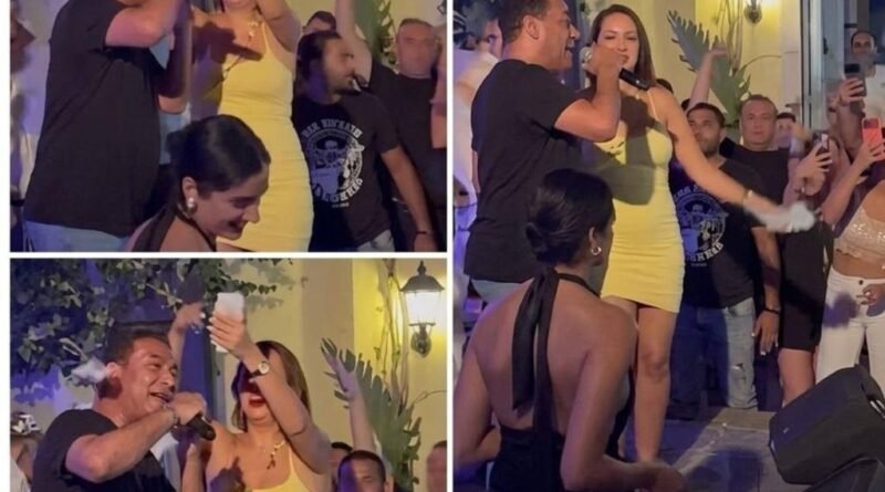 امرأة ترشق سمير الوصيف أثناء غنائه في ملهى ليلي.. وهذا ما فعله معها