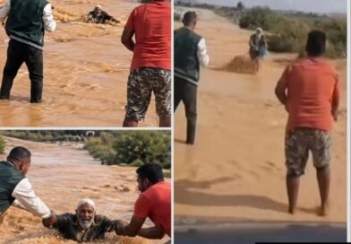 مواطنون يتدخلون لمساعدة شيخ جرفته مياه الأمطار